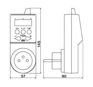 TS10 termostat s utikačem
