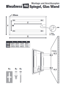 HEATNESS IC panel - FEIN OGLEDALO - M - 400W