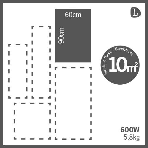 HEATNESS IC panel - SIMPEL Pro SLIKA - L - 600W