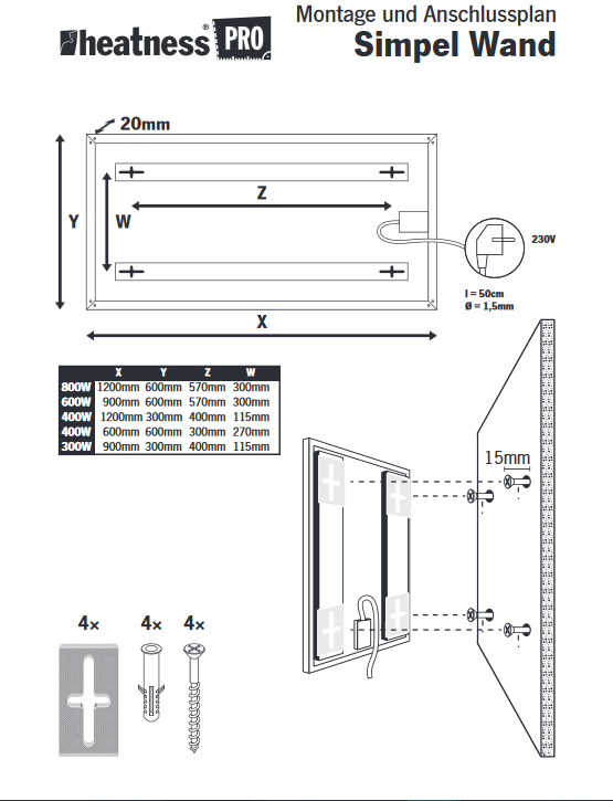 HEATNESS IC panel - SIMPEL Pro SLIKA - M - 400W